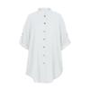 Cotton & Linen Row Button Plus Size Women's Mid-Length Short-Sleeve Loose Shirt