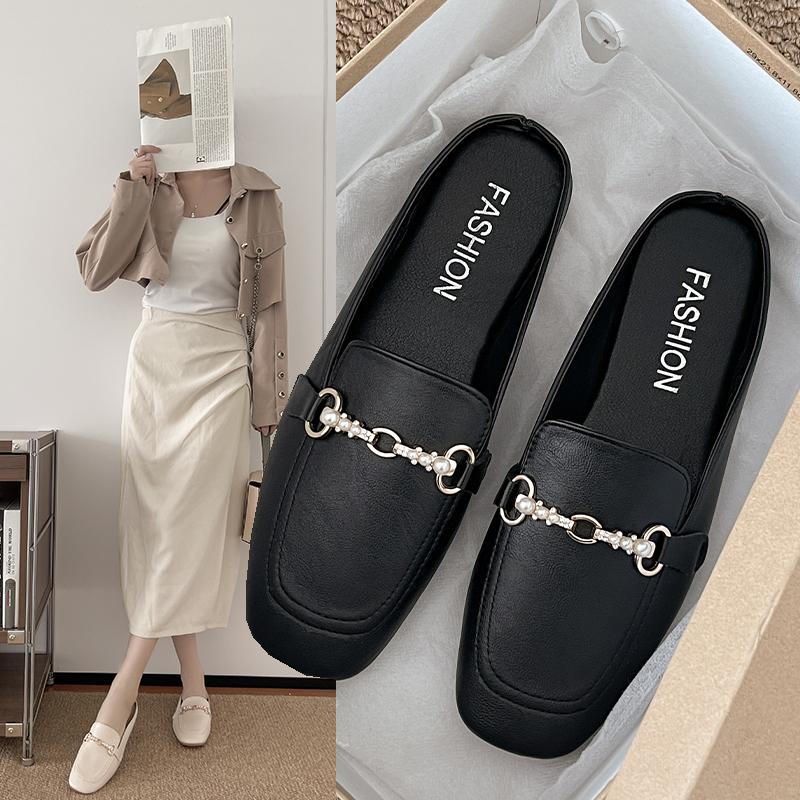 Fashion 2025 New Women Shoes Ladies Flat Fashion Vintage British Leather Oxford Loafers Size 43 Comfy Casual Shallow Flats Gold Logo