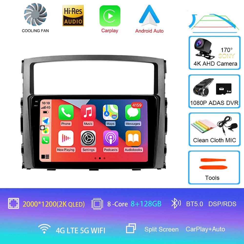 Car Radio Android14 Carplay For Mitsubishi Pajero 4 V80 V90 2006 - 2014 Navigation GPS Multimedia Player WiFi+4G Stereo video BT
