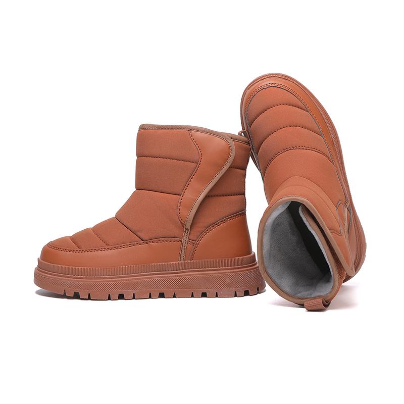 

Детские теплые зимние сапоги. Детская зимняя хлопчатобумажная обувь. Нескользящие теплые плюшевые сапоги на открытом воздухе. Теплая меховая обувь с высоким берцем. Водонепроницаемые теплые кроссовки. 37 бронзовый