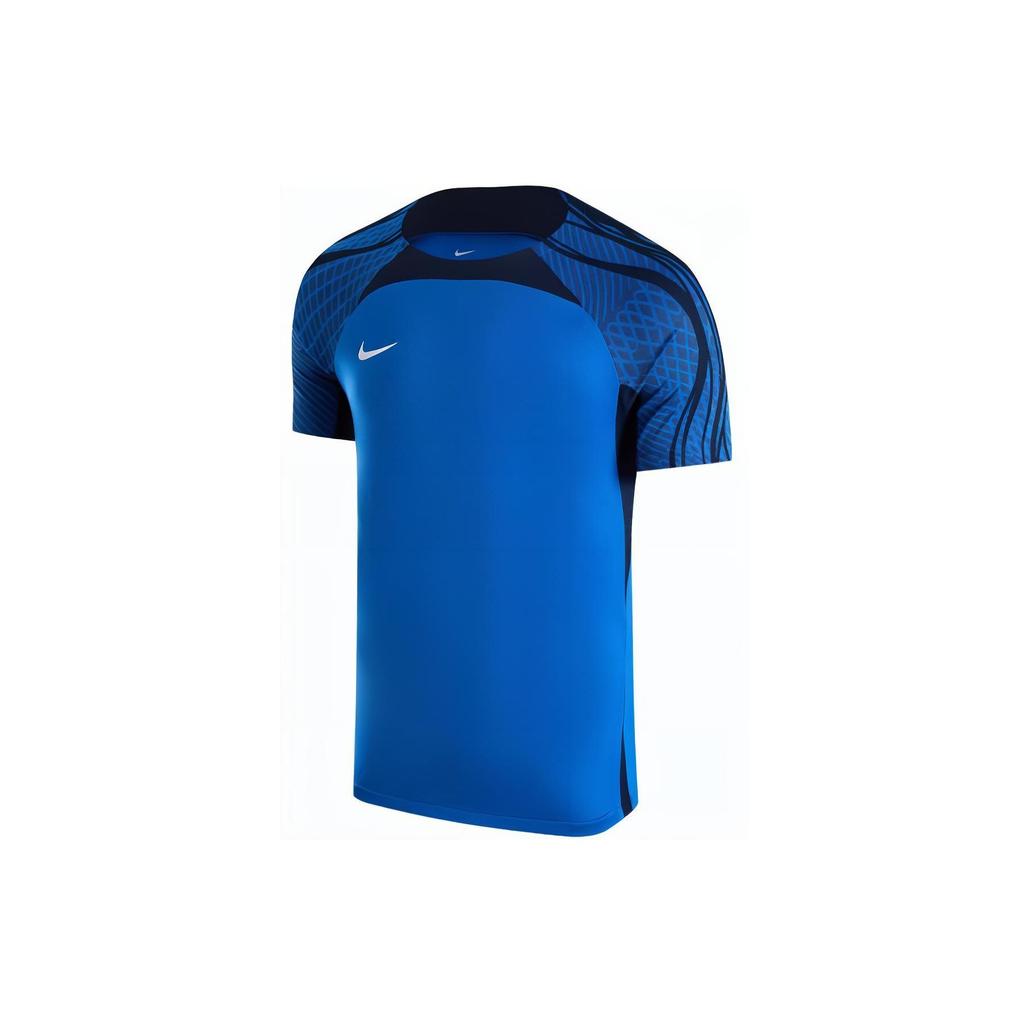 Nike Dri-Fit Logo Crew Neck Comfortable Quick-Dry Casual Short Sleeve Football Shirt Men Tops Royal-Blue Obsidian White HF0525-463