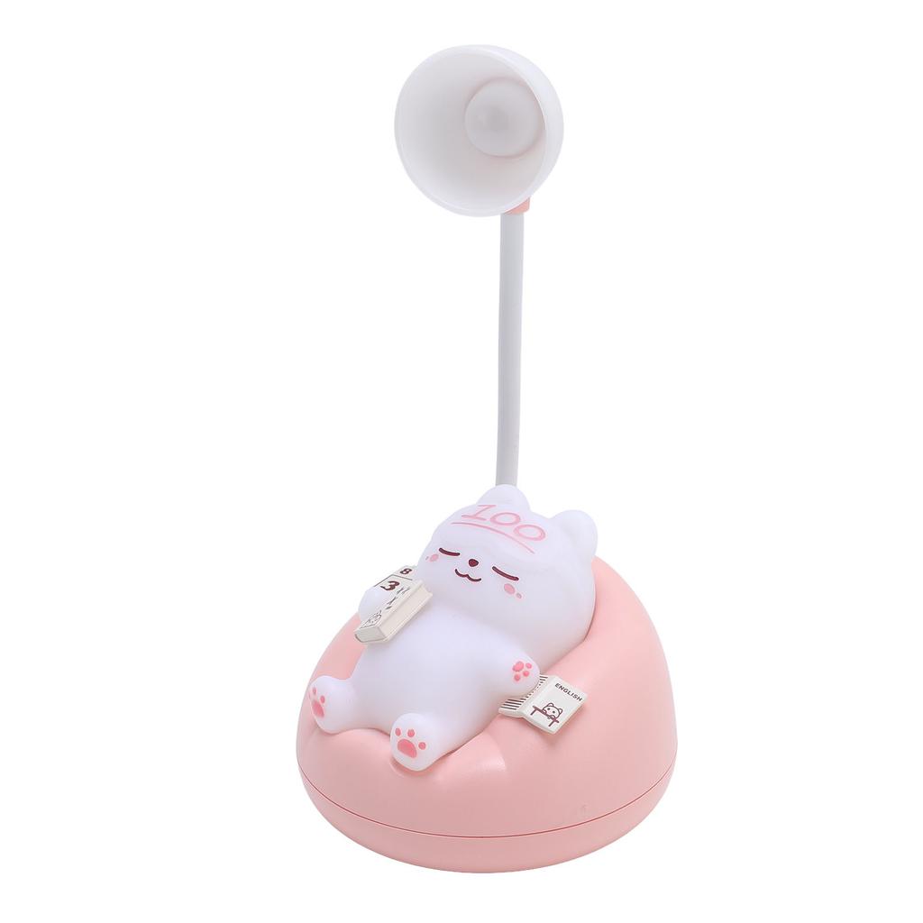 Table Night Light Cute Cat Shape 3 Brightness Eye Care Animal Bedside Lamp for Bedroom Pink