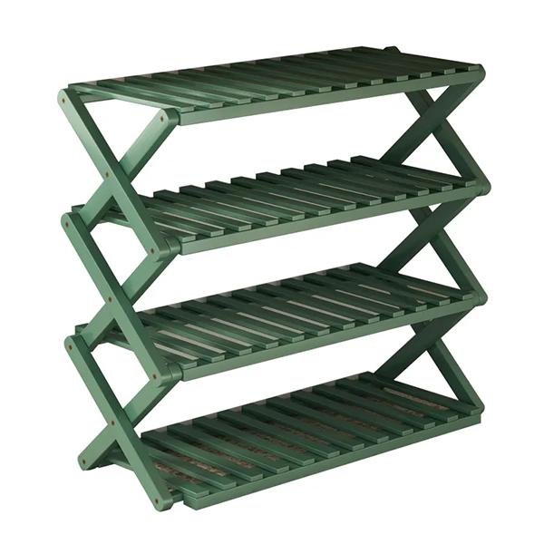 

WTEMPO Складная обувная полка без установки Простая многоярусная обувная полка Бытовая дверная полка для хранения Многофункциональная полка для хранения для общежитий 25*50*70cm зелёный