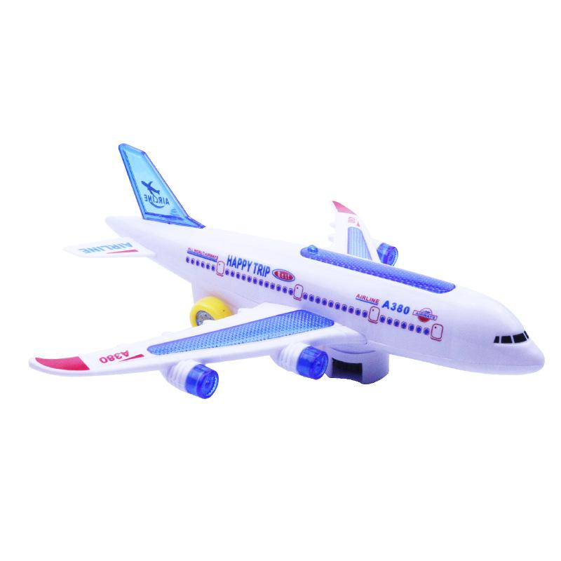

Electronic Aeroplane Plaything With Music Autopilot Shiny Sound Aircraft Automatic Rotation Plane Educational Plaything Present For Children