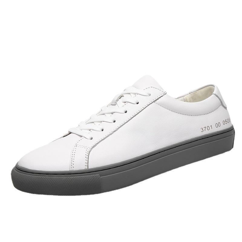 Four Seasons White Cowhide Casual Men's Shoes - Korean Fashion, Sporty & Trendy