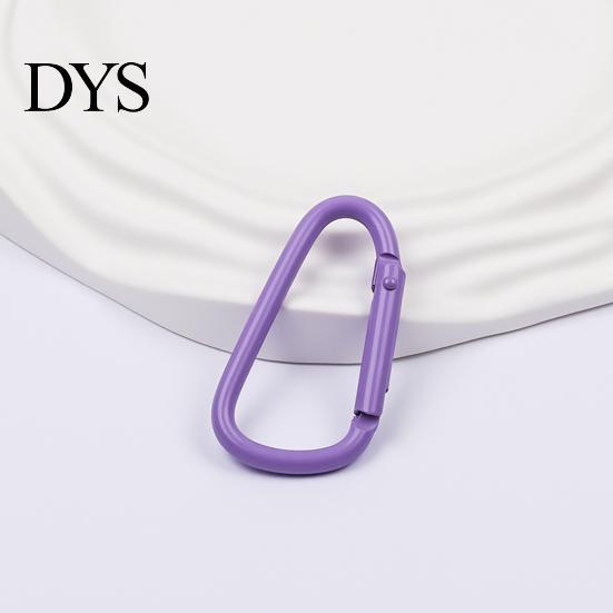 Colorful Keychain Accessory 2Pcs Carabiner Spring Buckle Lightweight Alloy Clip Easy One-Handed Durable Metal D-Shaped Hook Outdoor Travel Bag Pendant