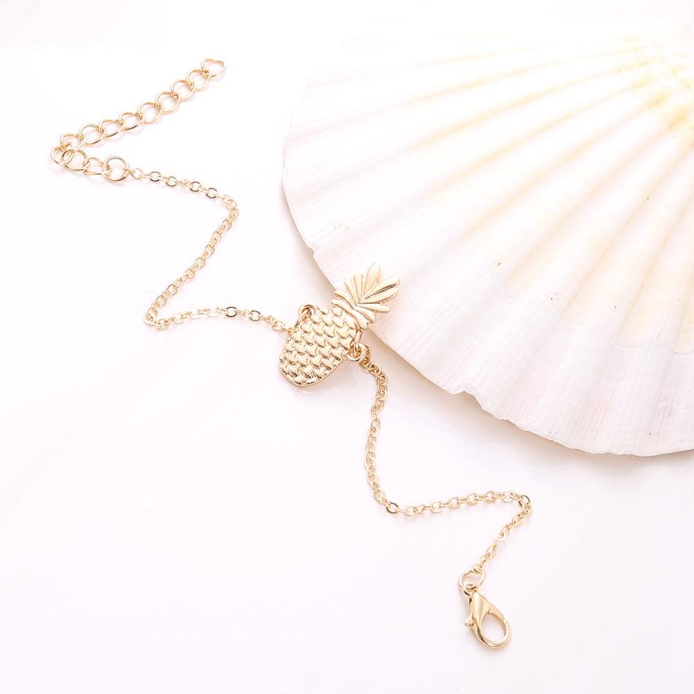 Trendy 3D Pineapple Alloy Anklet - Cute Hollow Fruit Foot Jewelry