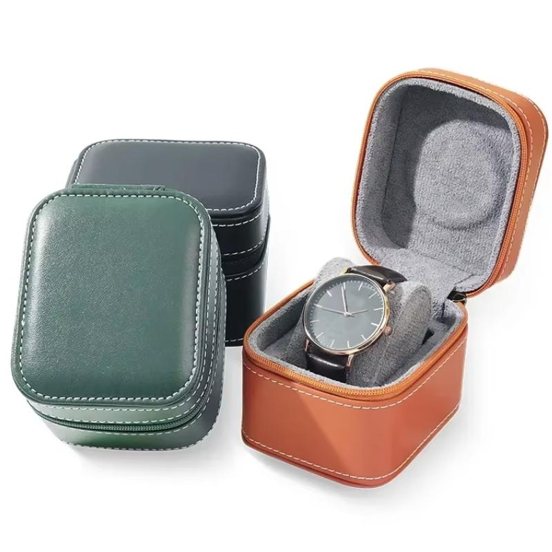 1/2Pcs Single Watch Case PU Leather Watch Travel Case With Removable Cushion Jewelry Storage Case Organizer Portable Watch Box