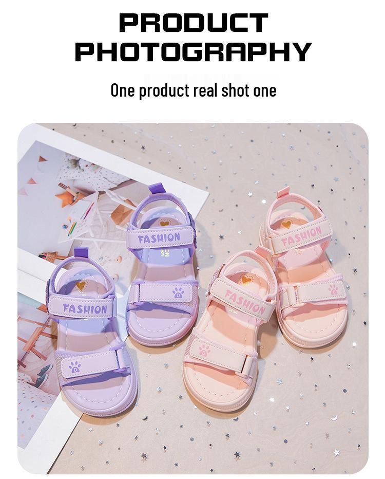 2026 Spring/Summer Girls' Non-slip Velcro Princess Sandals