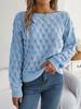 Herbst Winter Lässig Hohl Ein-Schulter Laternenärmel Strickpullover Damenbekleidung
