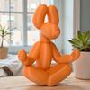 Small Meditation Dog Statue Funny Balloon Puppy Figurine Cute Animal Craft for Living Room Desktop Shelf Decor
