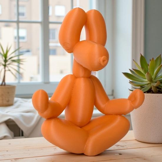 Small Meditation Dog Statue Funny Balloon Puppy Figurine Cute Animal Craft for Living Room Desktop Shelf Decor