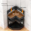 Black Foldable 3-Tier Kitchen Corner Storage Rack