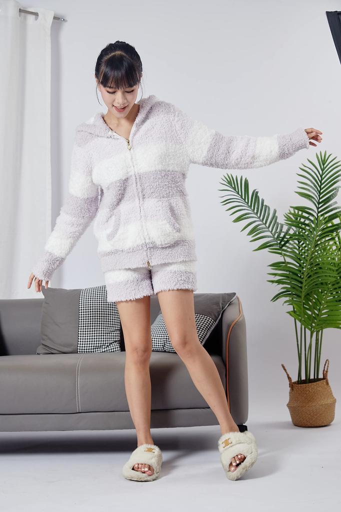 JADEPLUM Pajama Fluffy and Perfect for and Perfect for Loungewear and Christmas Gifts Purple Women's Set, Soft, Spring, Autumn, Winter, (3 Colors)