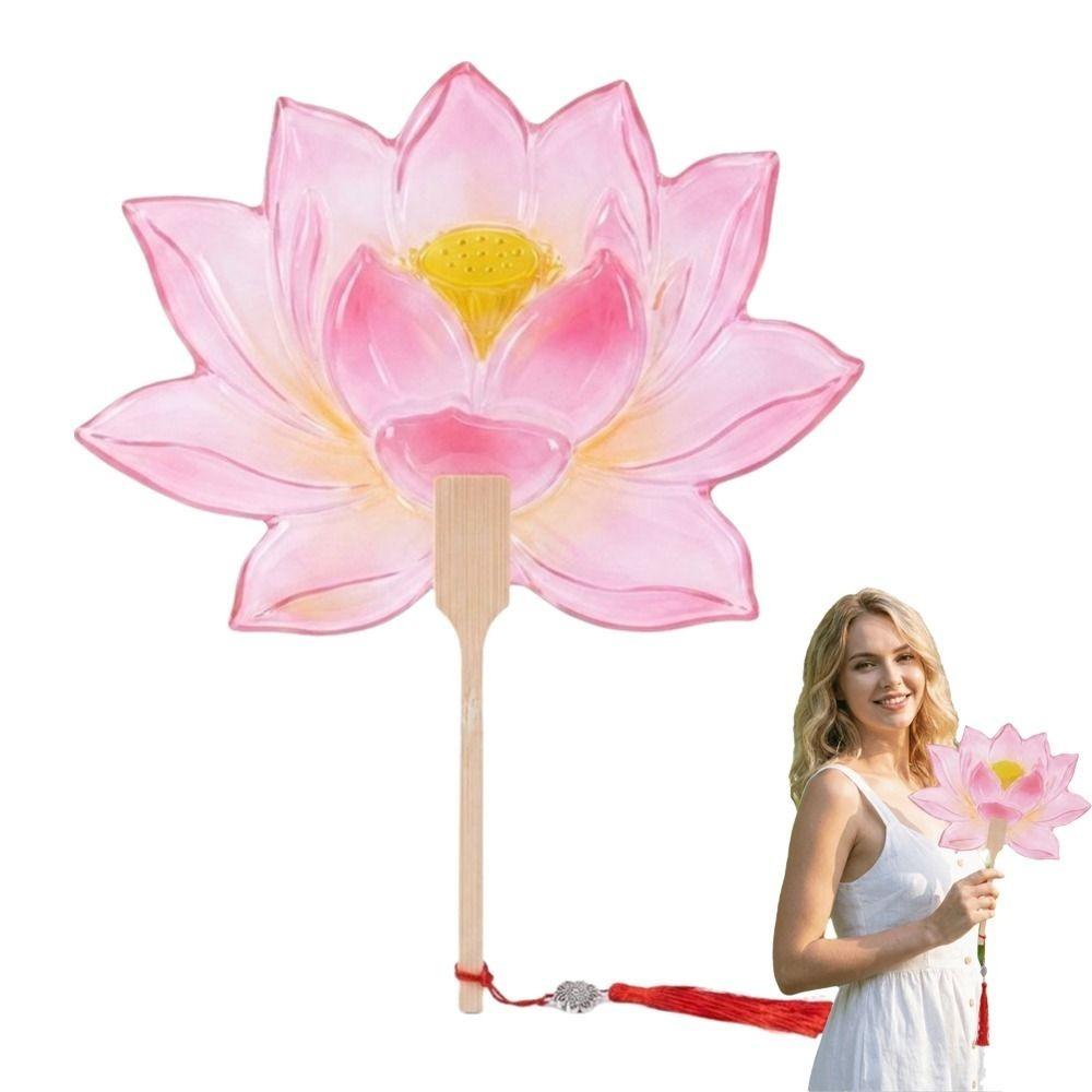 Irregular Lotus Shape Fan Cooling Feature Chinese Style Fan Sweet Handheld Fan  Summer Use