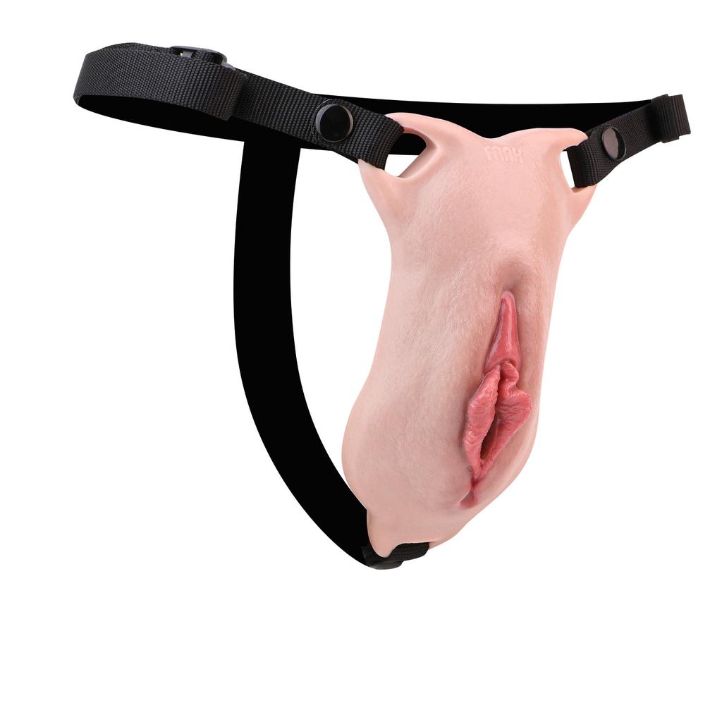 FAAK Silicone Chastity Cage Penis Cover Insertable Vaginal Pant Discreet Daily Wear Chastity Device Realistic Clitoris Wholesale