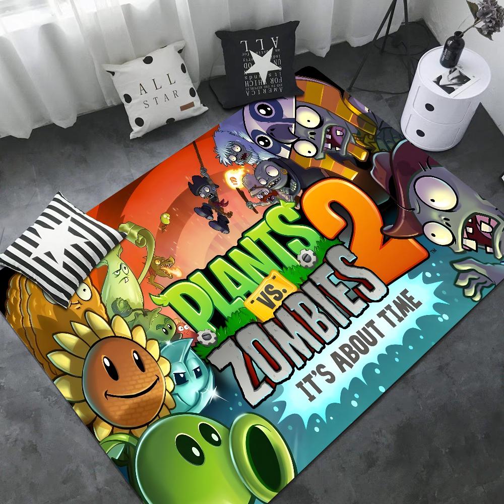 P-Plants-vs-Zombie Cartoon Door Mat Nordic Style Home Doormat Bathroom-Toilet Mats Bedroom Bedside Mats