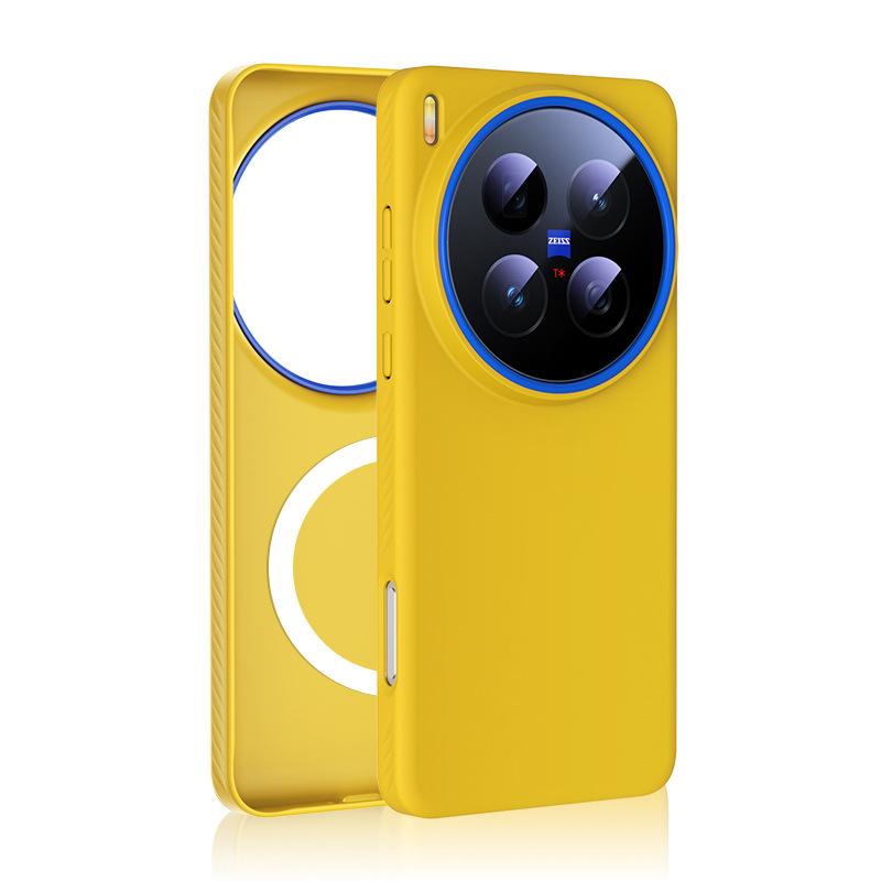 

Magnetic Attraction Phone Case for Vivo X300 Pro X200 Ultra ProMini iQOO 13 15 Metal Lens Matte Skin PC Plastic Hard Back Cover vivo iQOO 13 жовтий