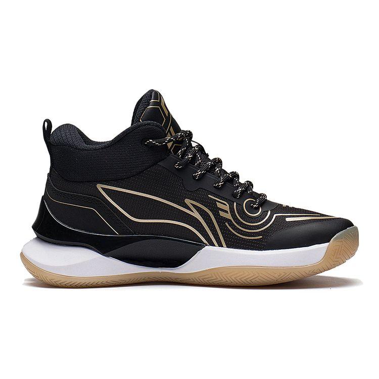 Li Ning Stable Rebound Performance Basketball Shoes Kids Sneakers Black Gold YKBS106-1