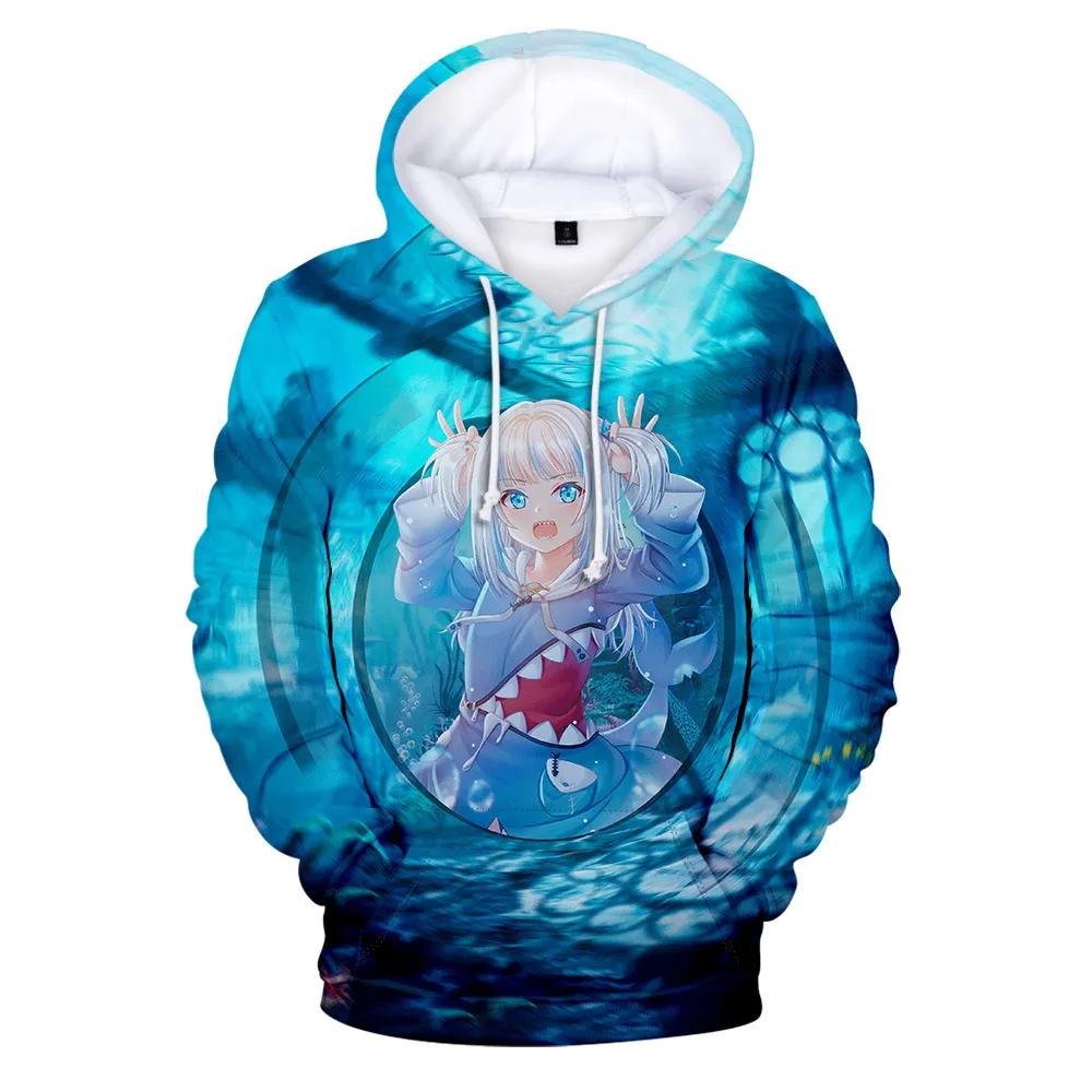 Hololive VTuber Kawaii Gawr Gura Cosplay 3d Print Hoodies & Sweatshirts Man Women Pullover Coat Y2k Top Oversized Men's Coat