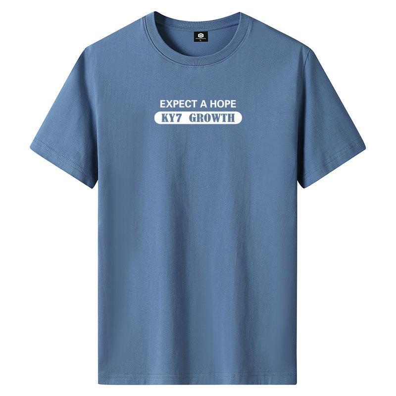 

M-6XL Мужская футболка из чистого хлопка с короткими рукавами и круглым вырезом для мальчиков, повседневная футболка XXXL синий