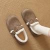 Thick-soled Imitation Lamb Wool Shoes 2025 Winter Velvet Retro Birkenstocks Fashionable Versatile and Comfortable Round-head Cotton Shoes