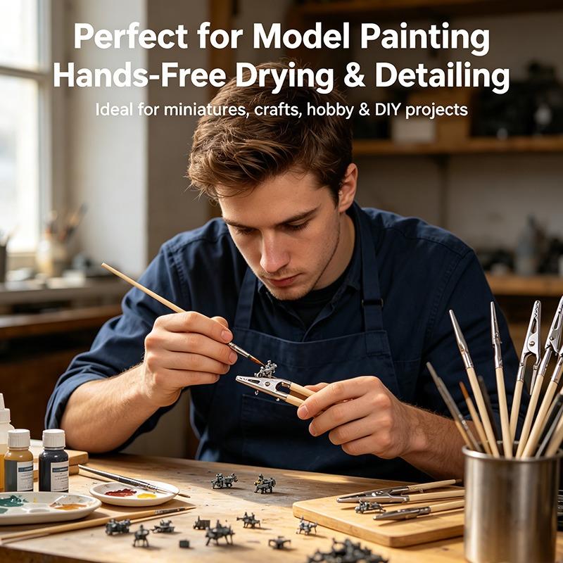 10/200Pcs Metal Painting Stand Alligator Clip DIY Craft Model Painting Tools Photo Memo Alligator Clips Holders Clamps Supplies