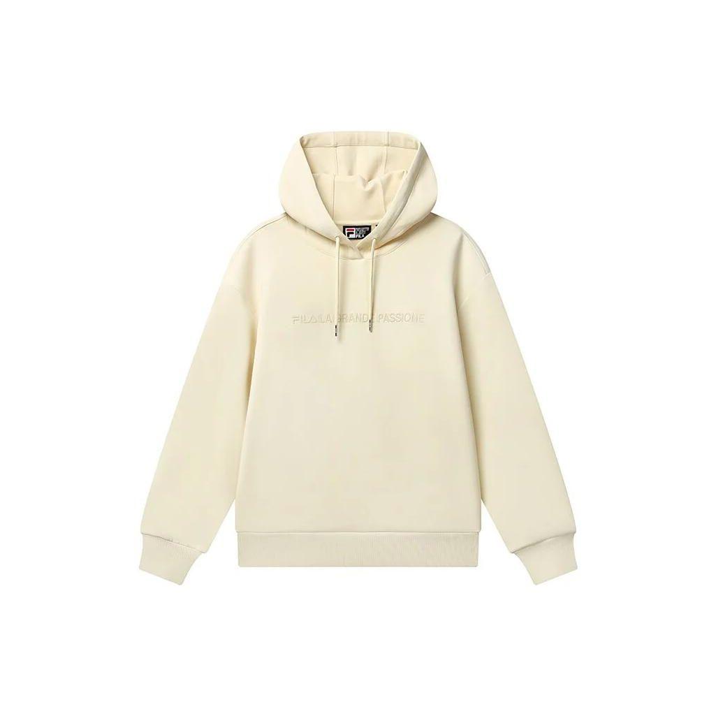 

FILA Solid Color Logo Embroidered Hoodie Women hoodies Beige F11W318215FLK M