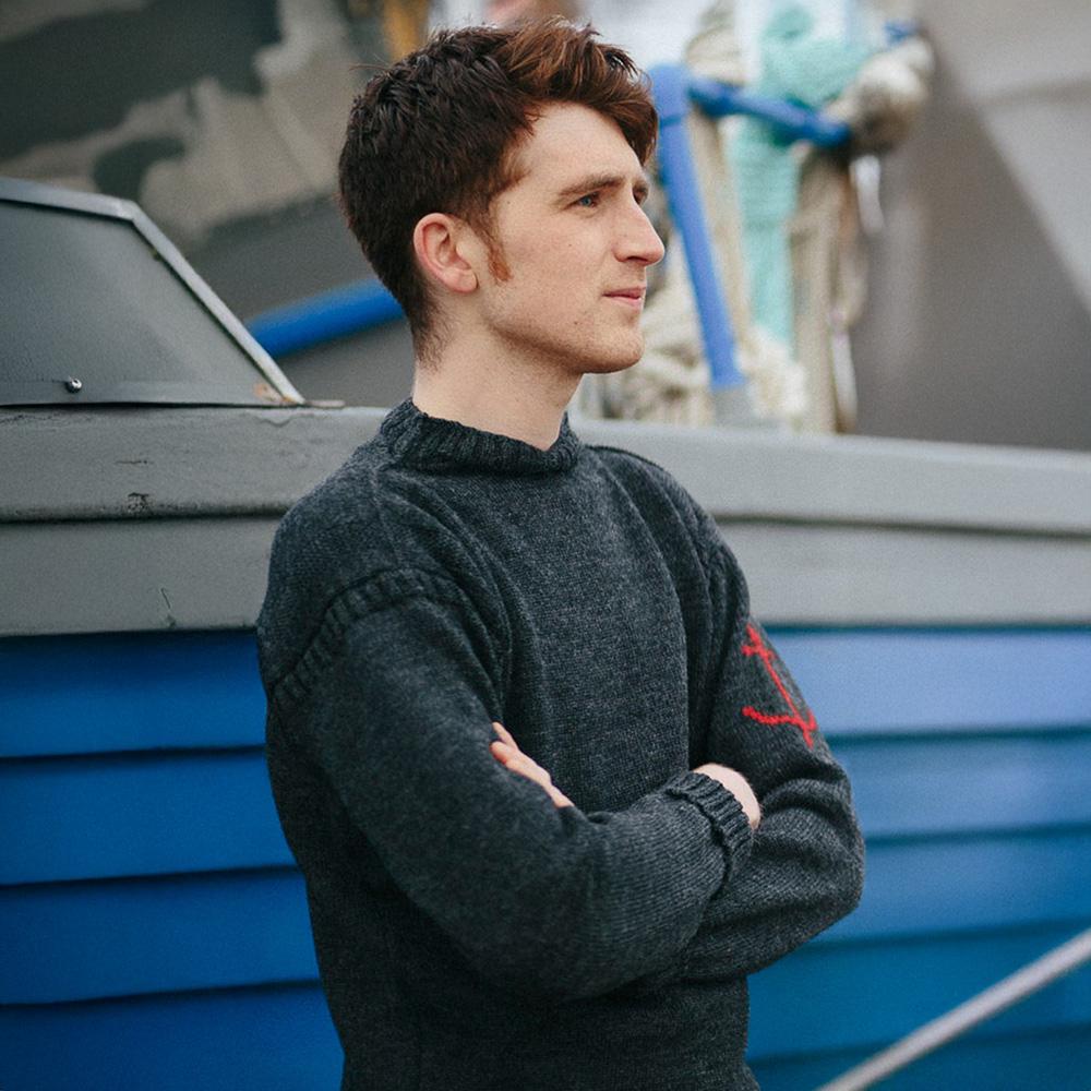 Geonjiulleunseu Fisherman Whole Garment Sweater - Charcoal