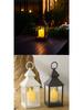 LED Courtyard Hanging Lanterns: Retro Indoor/Outdoor Atmosphere Lights with Electronic Candles for Camping and Table Decoration.