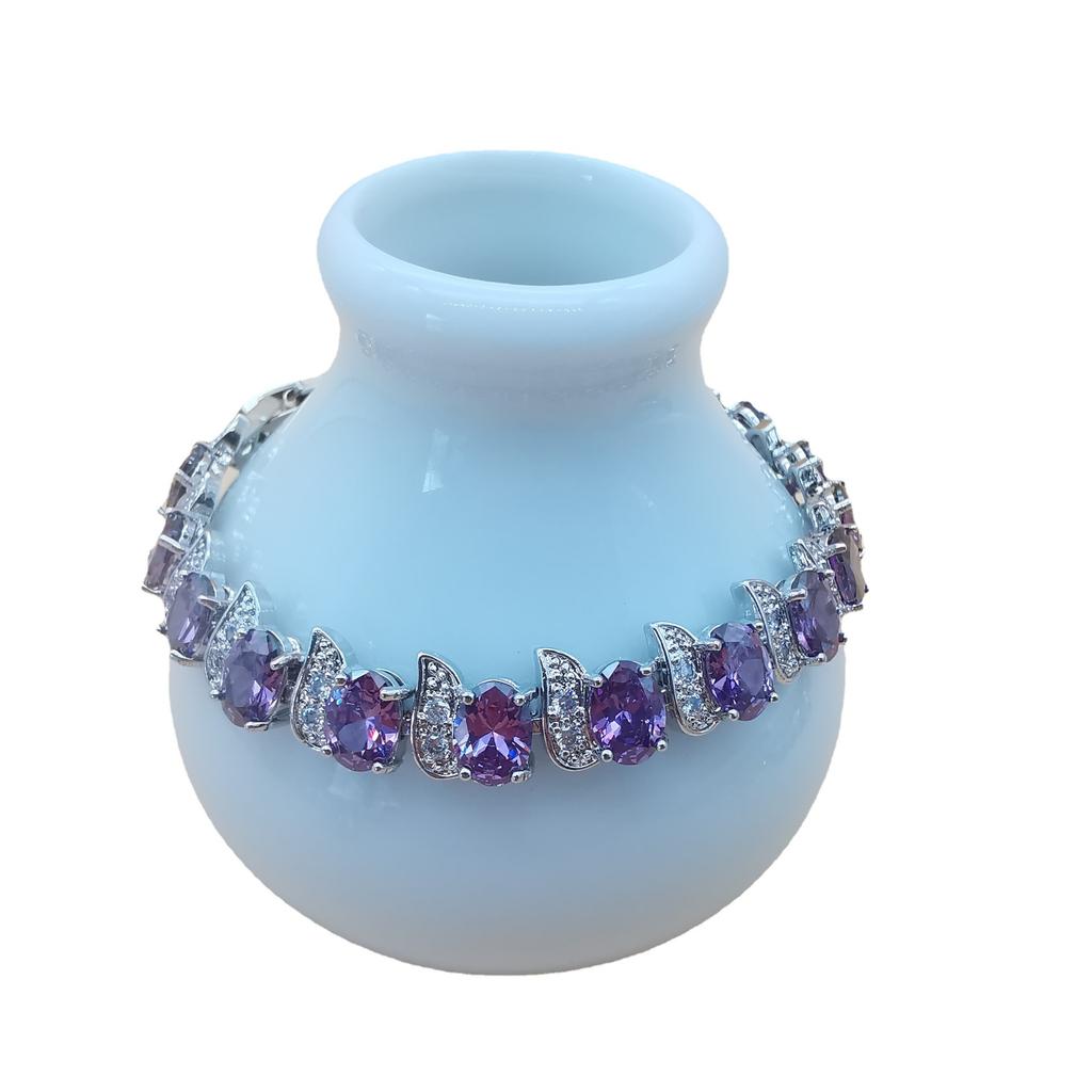 Chicken Leg Bracelet Imitation Tanzania European and American Bracelet Plated with Platinum Crystal for Womens Luxury Multi Color