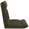 Adjustable Floor Footstool Olive Green Fabric
