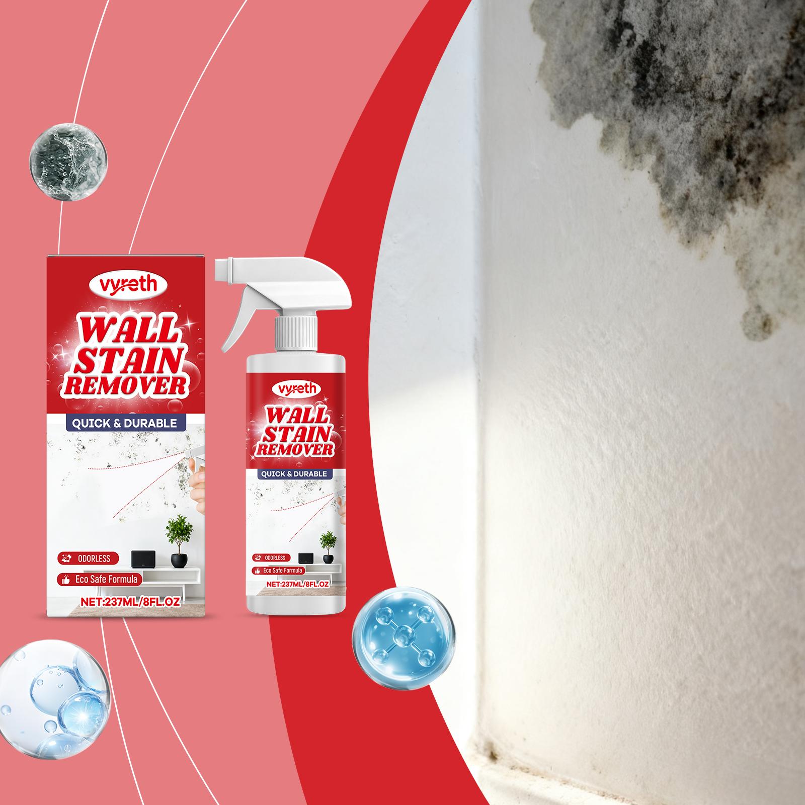 Heavy-Duty Bathroom & Kitchen Wall Cleaner Spray - Powerfully Removes Mold, Grease & Stains from Tile, Painted & Glossy Walls 237ml