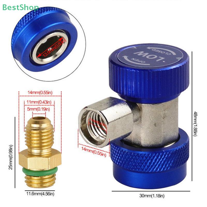 1Pc Adjustable R134a Refrigerant Adapter Hose Fittings Automotive A/C High Low Pressure Couplers Conversion Accessories