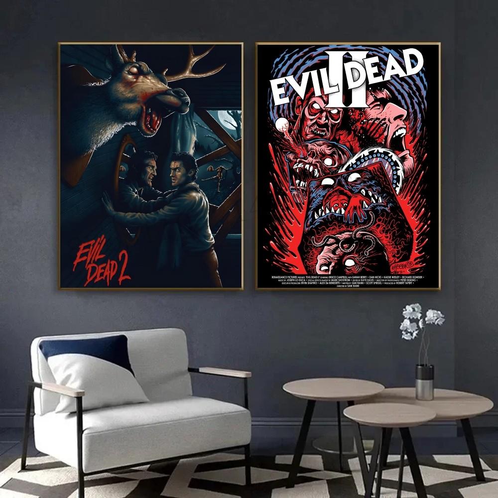 1pc Classic Horror Movie The Evil Dead Abstract Vintage Poster HD Posters Home Room Bar Cafe Decor Art Wall Painting Picture
