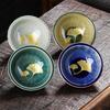 Złoty Kubek do Herbaty z Liściem Moreli Ceramiczny Retro Porcelanowy Czarka Mistrzowska Kubek do Degustacji Chińskie Kung Fu Japońska Herbata Zastawa do Herbaty Naczynia do Napojów