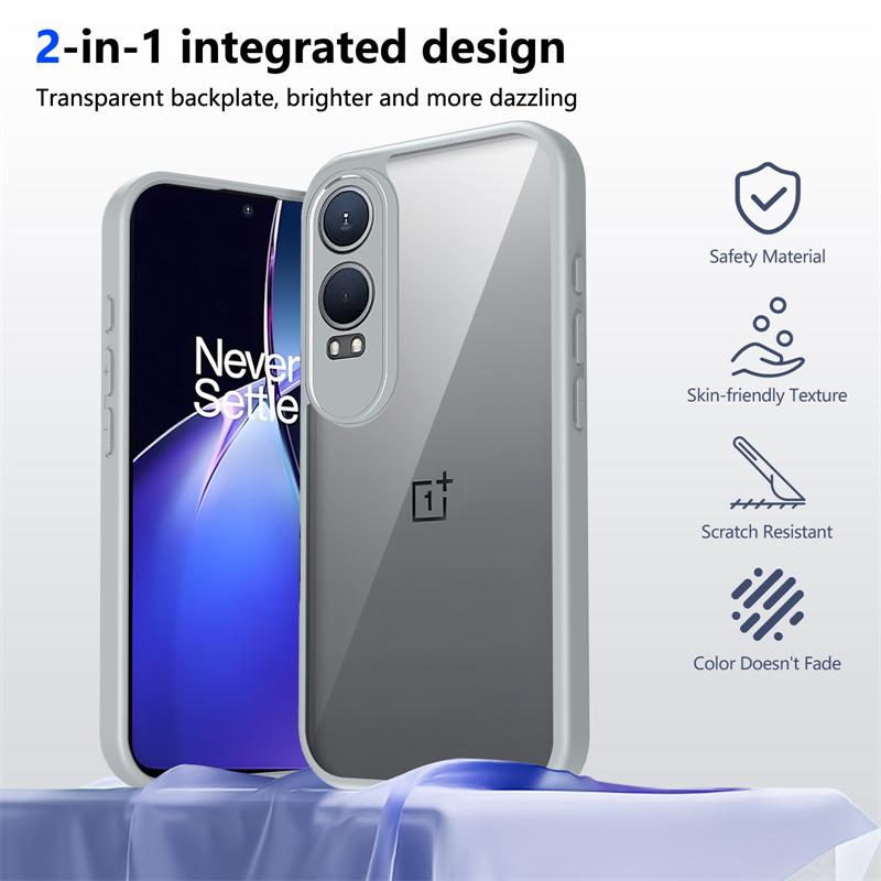 OnePlus Nord CE4 Lite CPH2619 Case Shockproof Silicone TPU Bumper with Clear Back Hard Cover Phone Case for Oneplus Nord CE4Lite
