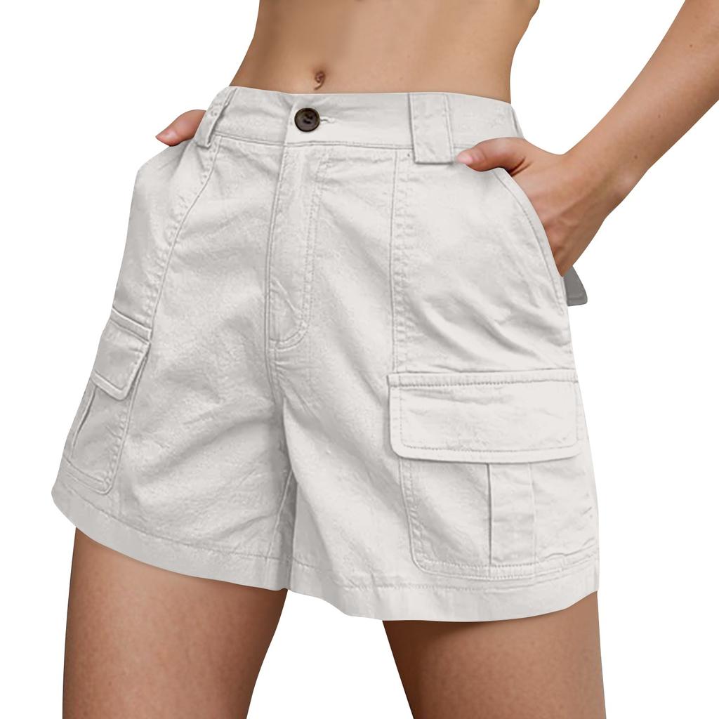 Bermuda Shorts For Women Cargo Shorts Elastic Waist Long Shorts For Summer Casual