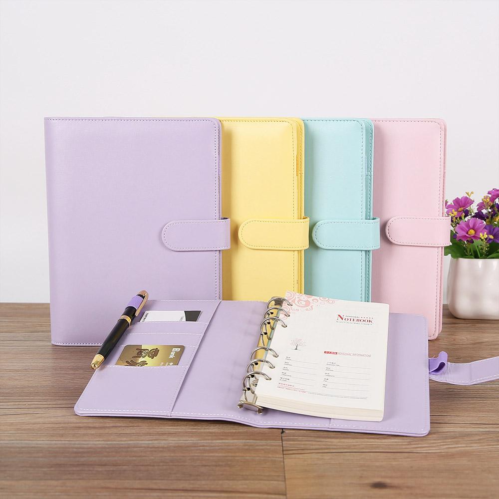 Colorful pink Blue Purple Yellow Ring Binder A5 Notebook Cover