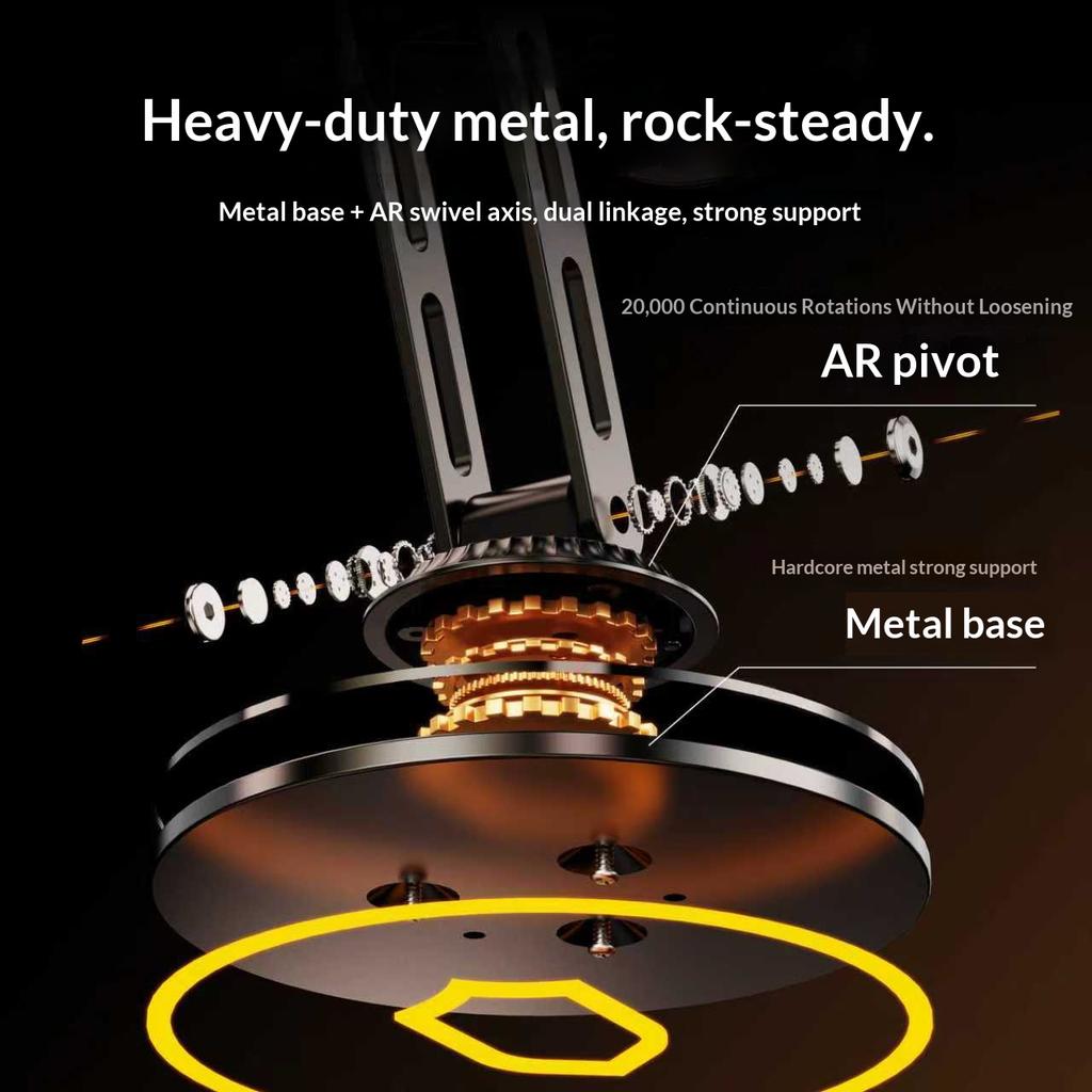 Desktop Magnetic Phone Stand Three-Axis Adjustable Metal Bracket for Live Streaming/Movie Watching