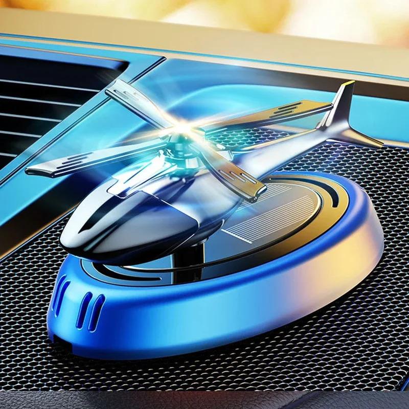 Solar Car Fragrance Helicopter Car Air Freshener Ornaments Decor Interior Decoration Solar Rotating Aroma Diffuser for Office