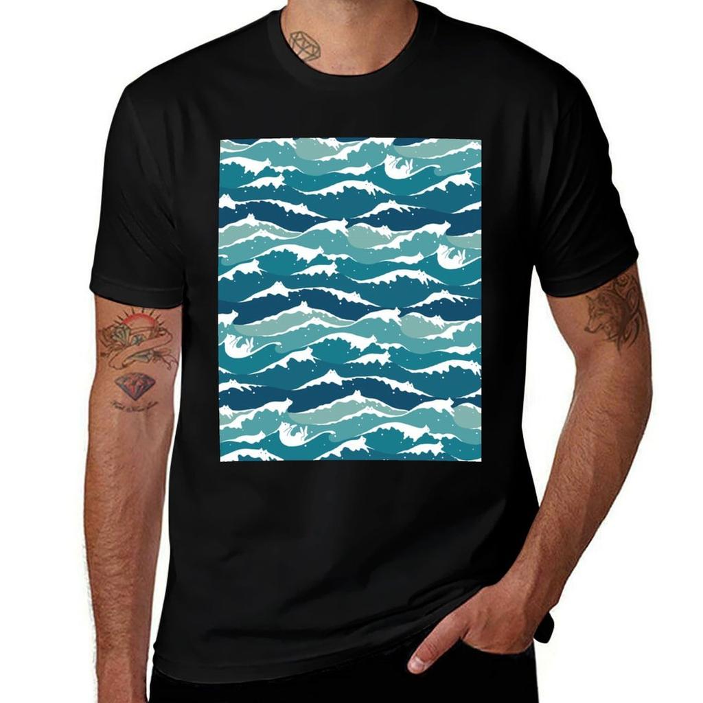 Cat Landscape 135 Cat Waves Tshirt Sports Casual Breathable Tee Shirt
