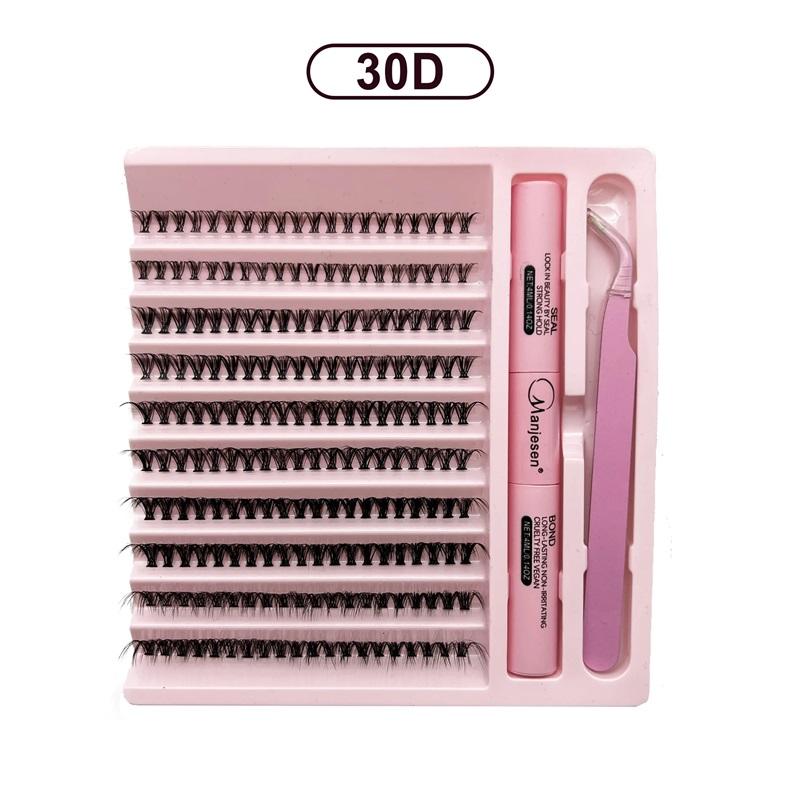 DIY sada prodlužování řas Řasy 200 KS Shluky Lash Bond and Seal Make-up Nástroje pro lepení řas Lepení Lepidlo Příslušenství