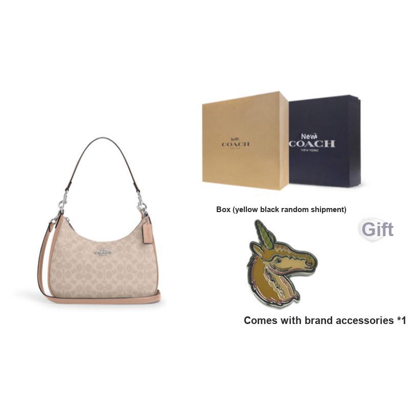 Coach Teri 29 Logo Zip Closure Coated Canvas Tote Crossbody Shoulder Bag Large Women Bags Beige CV940-SVPWH