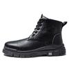 Men's high-top shoes new autumn versatile trend Martin boots outdoor non-slip thick-soled men's leather shoes