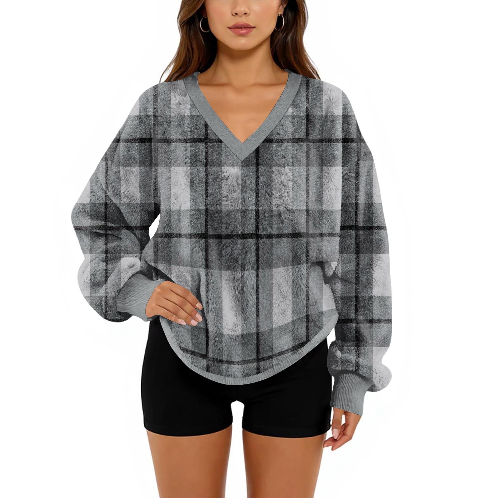 

Женский свитшот с V-образным вырезом, плюшевый, однотонный, повседневный, модный, с длинным рукавом, с карманами, пуловер XL жёлтый