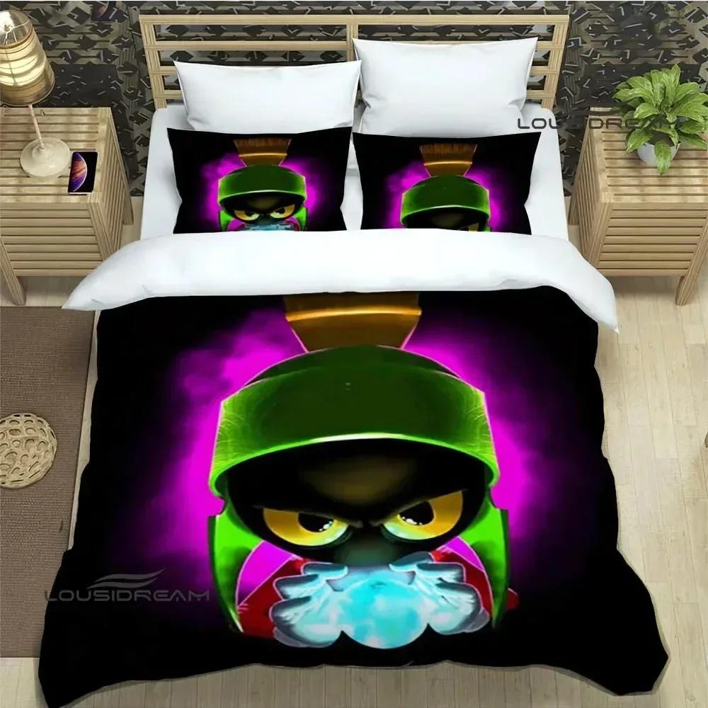 Marvin The Martian Comfortable Duvet Quilt Cover Pillowcase Bedding Set Children Bedroom Decoration Home Textile