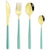 4Pcs Colorful Fork Spoon Knife Dinnerware Set Mirror Stainless Steel Cutlery Set Picnic Tableware Flatware Set Kitchen Accessories