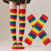 European and American Rainbow Striped Socks Children's Party Performance Halloween Cosplay Long Leg Over Knee Socks