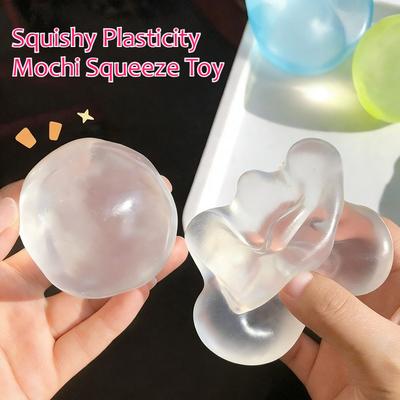 Squishy Plasticity Mochi Fidget Toys Transparency Coconut Oil Maltose Squeeze Toy Funny Anti-Stress Sensory Toy For Kids Adults
